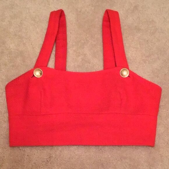 Maeve Anthropologie Textured Buttoned Crop Top - Picture 4 of 6